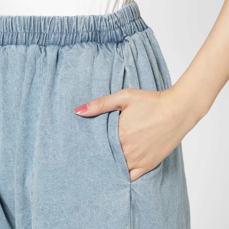 BASERANGE BASERANGE ＜ベースレンジ＞ デニム イージーパンツ LIGHT BLUE