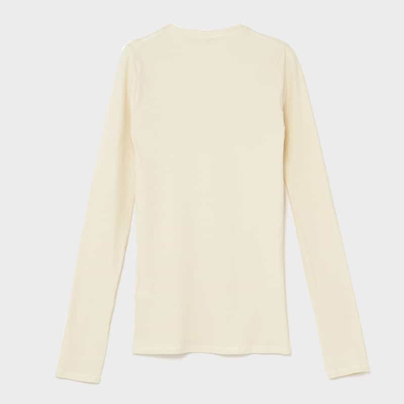 BASERANGE BASERANGE ＜ベースレンジ＞ ハート型カットアウト リブカットソー WHITE