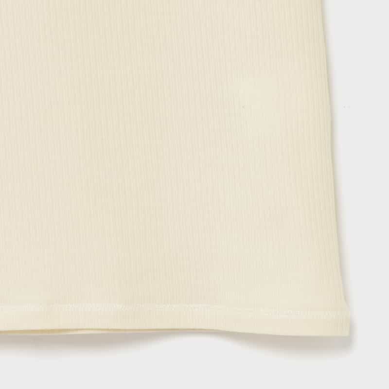 BASERANGE BASERANGE ＜ベースレンジ＞ ハート型カットアウト リブカットソー WHITE