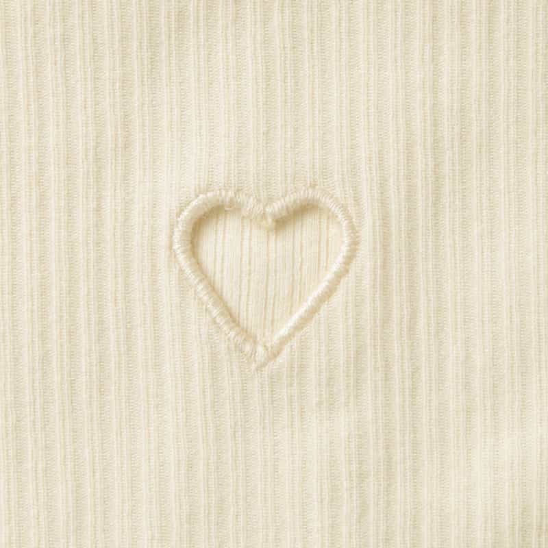 BASERANGE BASERANGE ＜ベースレンジ＞ ハート型カットアウト リブカットソー WHITE