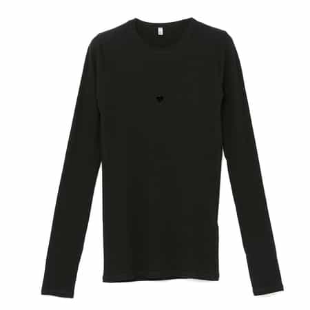 BASERANGE ＜ベースレンジ＞ ハート型カットアウト リブカットソー