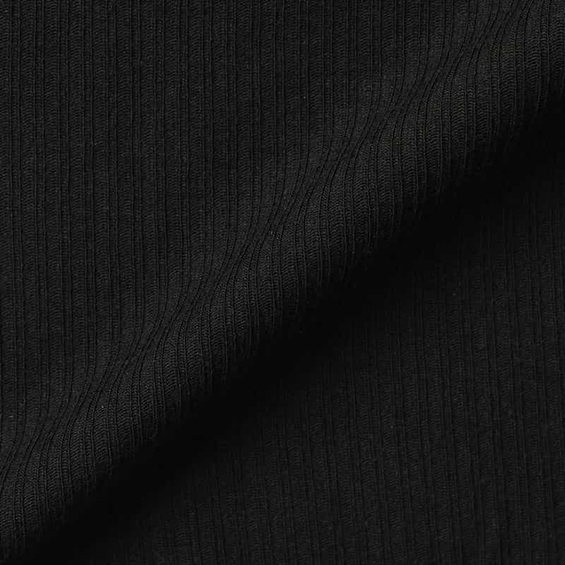 BASERANGE BASERANGE ＜ベースレンジ＞ ハート型カットアウト リブカットソー BLACK