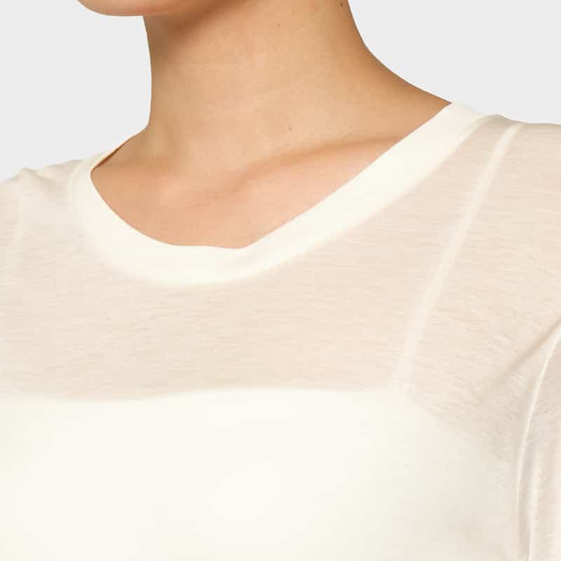 BASERANGE BASERANGE ＜ベースレンジ＞ シアー素材カットソー WHITE