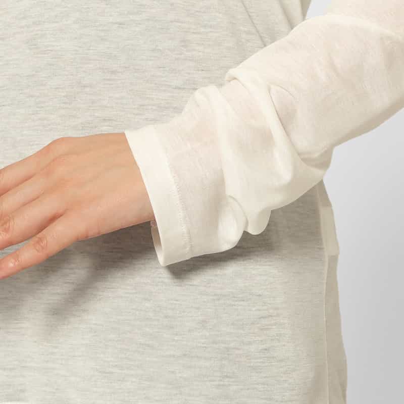 BASERANGE BASERANGE ＜ベースレンジ＞ シアー素材カットソー WHITE