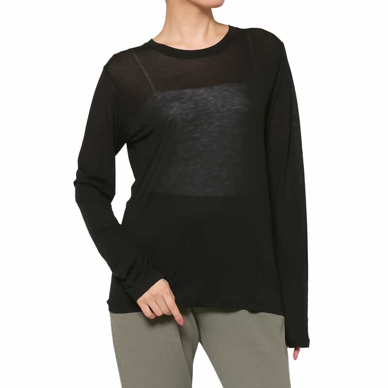 BASERANGE BASERANGE ＜ベースレンジ＞ シアー素材カットソー BLACK