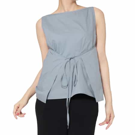 BASERANGE ＜ベースレンジ＞ ウエストリボンブラウス