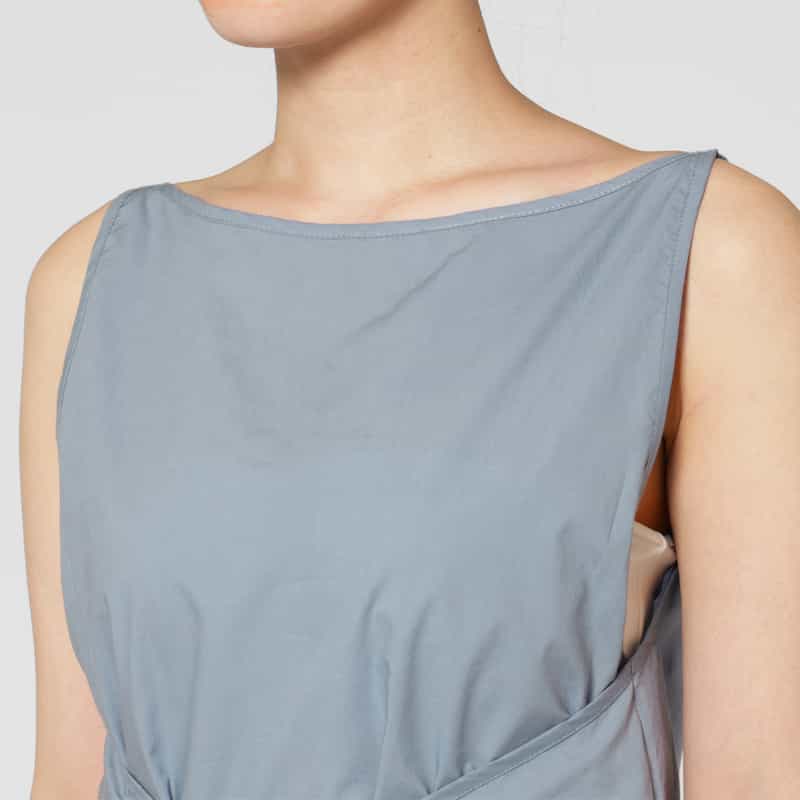 BASERANGE BASERANGE ＜ベースレンジ＞ ウエストリボンブラウス LIGHT BLUE