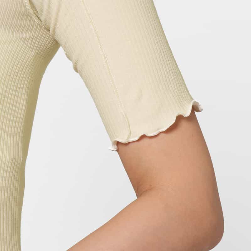 BASERANGE BASERANGE ＜ベースレンジ＞ シアー素材ショートスリーブリブカットソー WHITE