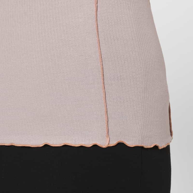 BASERANGE BASERANGE ＜ベースレンジ＞ シアー素材ショートスリーブリブカットソー LIGHT PURPLE