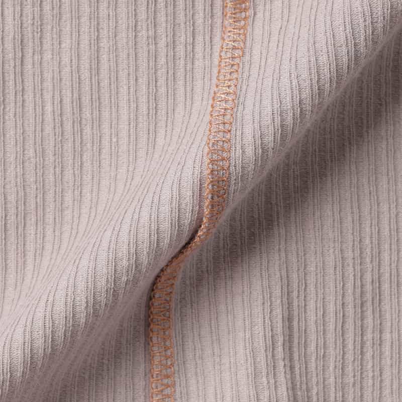 BASERANGE BASERANGE ＜ベースレンジ＞ シアー素材ショートスリーブリブカットソー LIGHT PURPLE