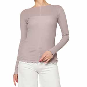 BASERANGE ＜ベースレンジ＞ シアー素材ロングスリーブリブカットソー