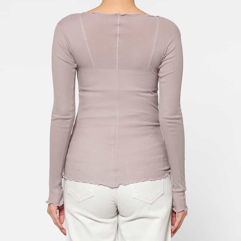 BASERANGE BASERANGE ＜ベースレンジ＞ シアー素材ロングスリーブリブカットソー LIGHT PURPLE