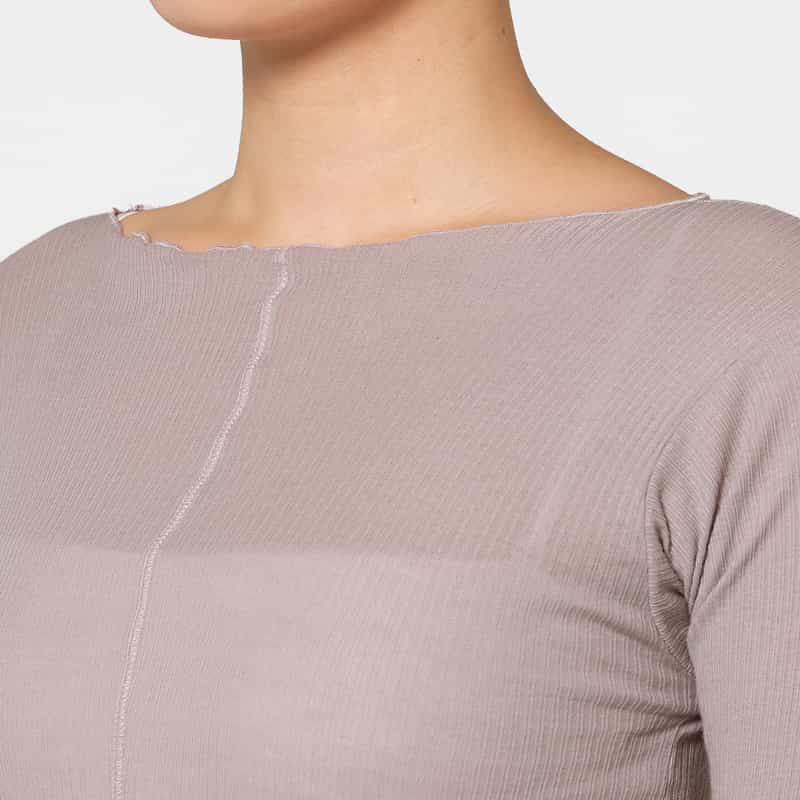 BASERANGE BASERANGE ＜ベースレンジ＞ シアー素材ロングスリーブリブカットソー LIGHT PURPLE