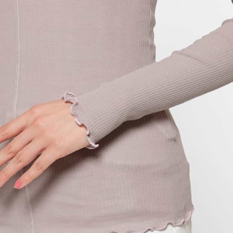 BASERANGE BASERANGE ＜ベースレンジ＞ シアー素材ロングスリーブリブカットソー LIGHT PURPLE