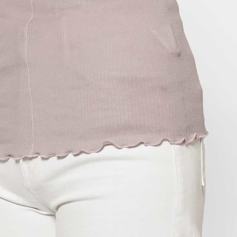 BASERANGE BASERANGE ＜ベースレンジ＞ シアー素材ロングスリーブリブカットソー LIGHT PURPLE