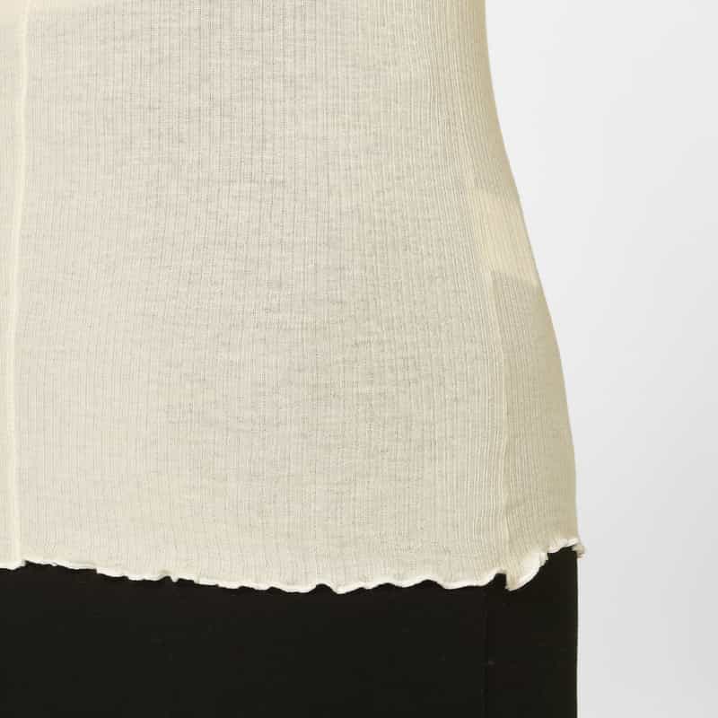 BASERANGE BASERANGE ＜ベースレンジ＞ シアー素材ロングスリーブリブカットソー WHITE