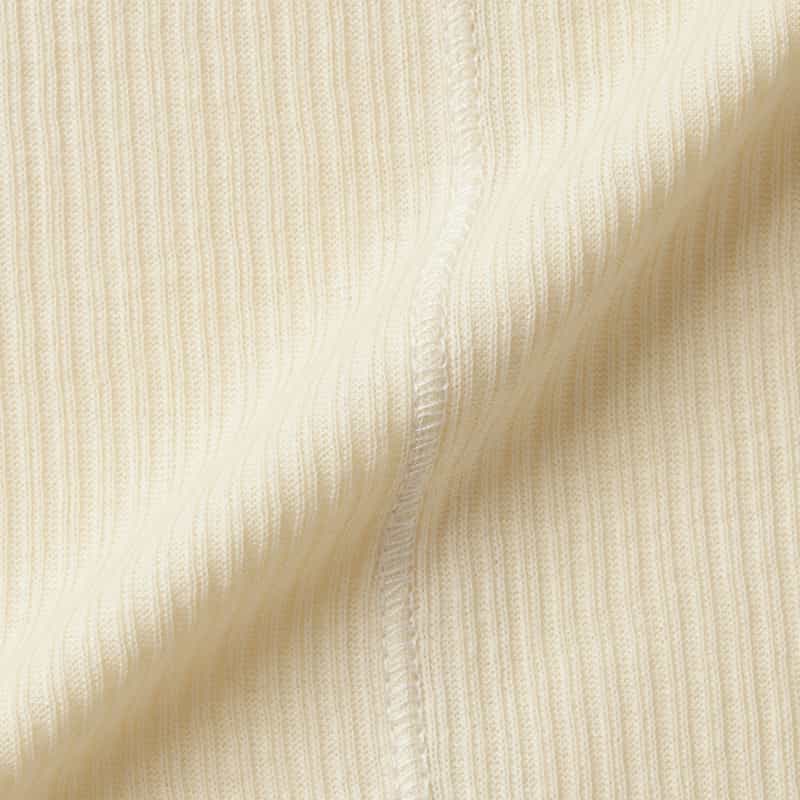 BASERANGE BASERANGE ＜ベースレンジ＞ シアー素材ロングスリーブリブカットソー WHITE