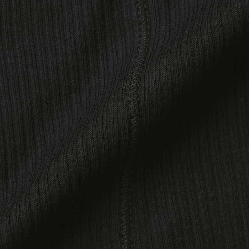 BASERANGE BASERANGE ＜ベースレンジ＞ シアー素材ロングスリーブリブカットソー BLACK