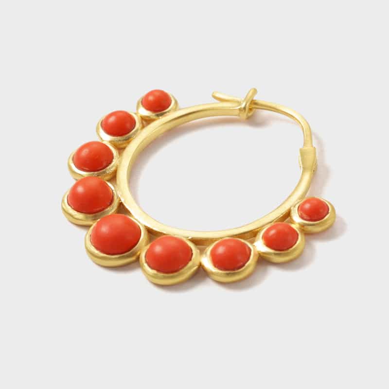 LA SOEUR LA SOEUR ＜ラ スール＞ ピアス（オレンジコーラル） GOLD