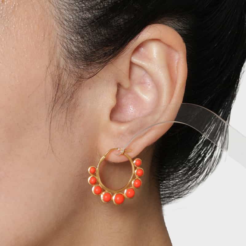 LA SOEUR LA SOEUR ＜ラ スール＞ ピアス（オレンジコーラル） GOLD