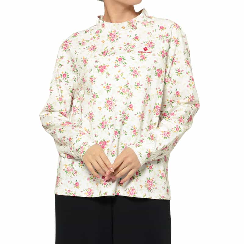 SHUSHU/TONG SHUSHU/TONG ＜シュシュ/トン＞ フラワープリント フリルネックロングスリーブカットソー MULTI COLOR