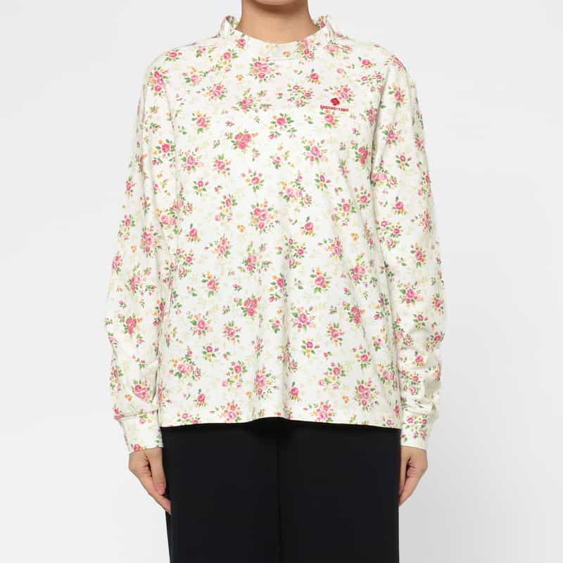 SHUSHU/TONG SHUSHU/TONG ＜シュシュ/トン＞ フラワープリント フリルネックロングスリーブカットソー MULTI COLOR