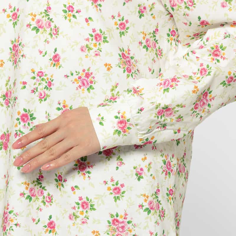 SHUSHU/TONG SHUSHU/TONG ＜シュシュ/トン＞ フラワープリント フリルネックロングスリーブカットソー MULTI COLOR