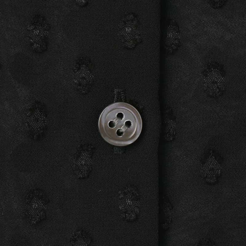 BARNEYS NEW YORK ウォッシャブル ドット柄ジャカードシアーブラウス BLACK