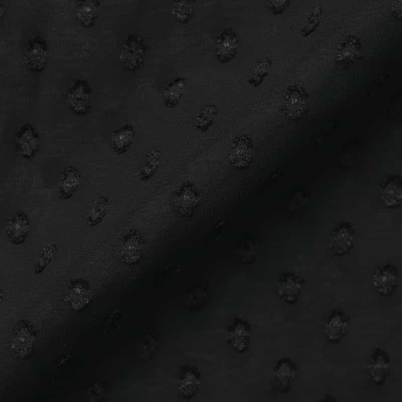 BARNEYS NEW YORK ウォッシャブル ドット柄ジャカードシアーブラウス BLACK