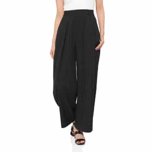 セットアップ ウォッシャブル ストライプ柄バレルレッグパンツ