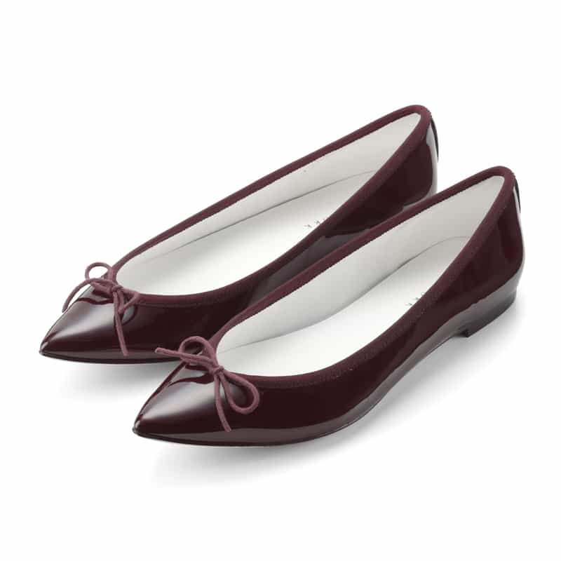 BARNEYS NEW YORK ポインテッドトゥ バレエシューズ BROWN