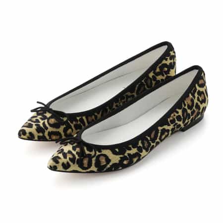 レオパード柄 ポインテッドトゥバレエシューズ