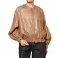 ウォッシャブル オーガンジー素材ジップアップブルゾン