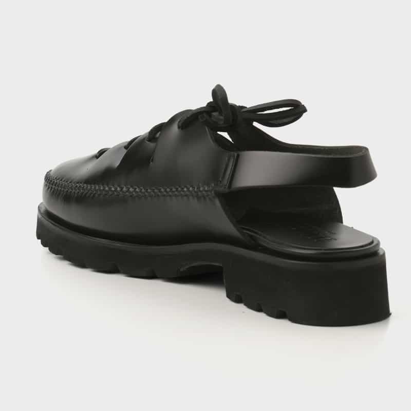 HEREU HEREU ＜ヘリュー＞ レースアップ バックスリングローファー BLACK