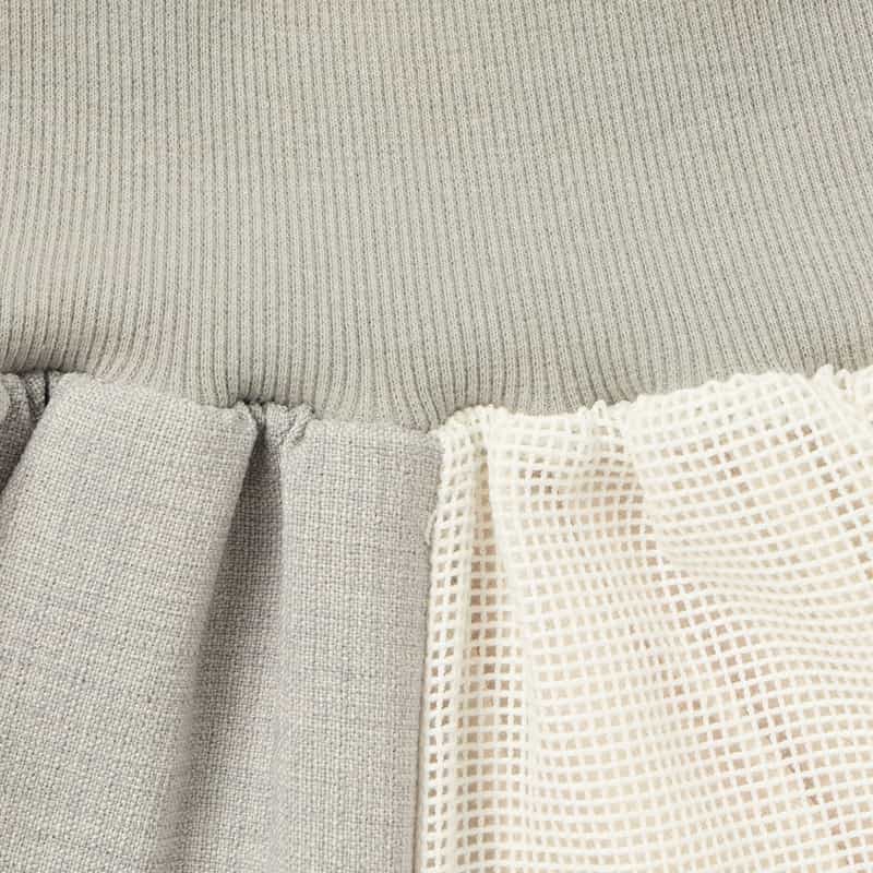 BARNEYS NEW YORK ウォッシャブル 切替ロングスカート WHITE