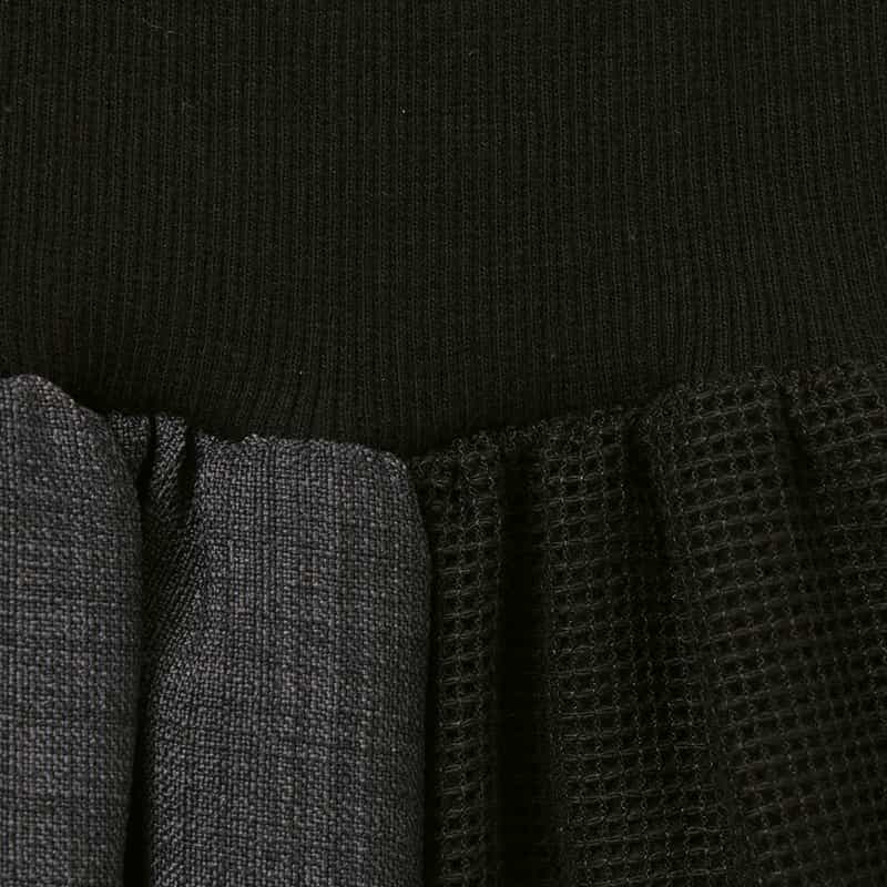 BARNEYS NEW YORK ウォッシャブル 切替ロングスカート BLACK