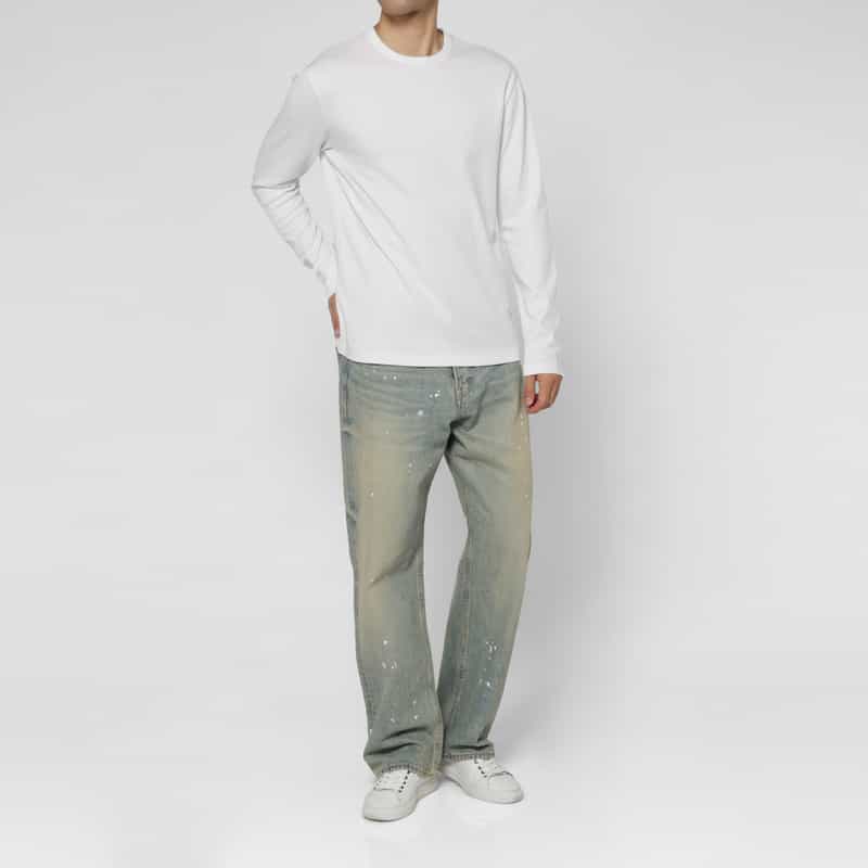 BARNEYS NEW YORK ロングスリーブコットンTシャツ（レギュラーフィット） WHITE