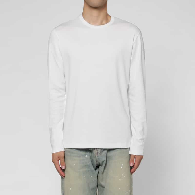 BARNEYS NEW YORK ロングスリーブコットンTシャツ（レギュラーフィット） WHITE