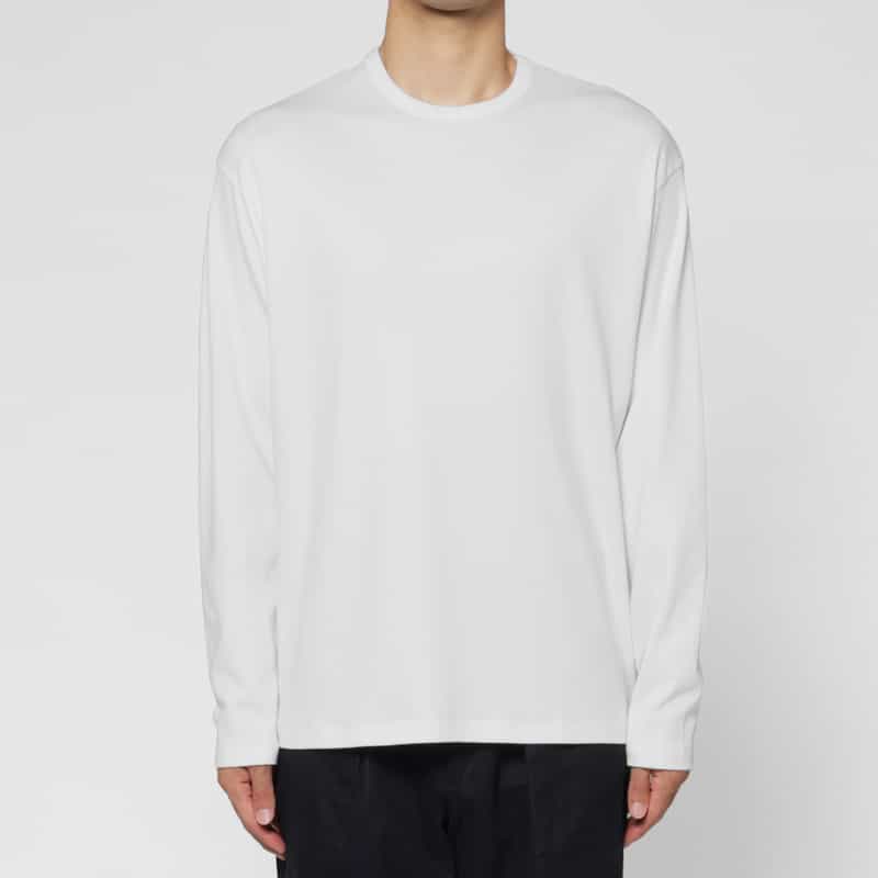 BARNEYS NEW YORK ロングスリーブコットンTシャツ（ワイドフィット） WHITE