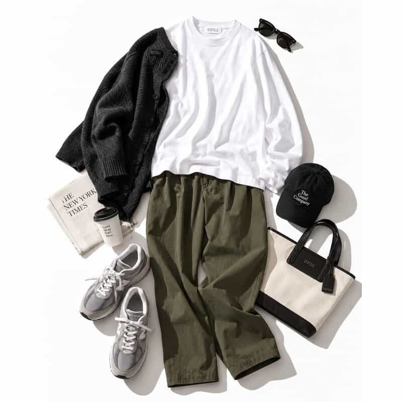BARNEYS NEW YORK ハイブリッド コットンジャージー ロングスリーブTシャツ（ワイドフィット） WHITE