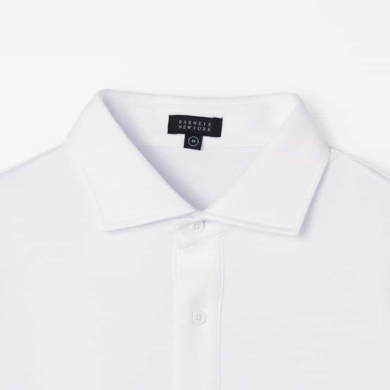 BARNEYS NEW YORK コットンポロシャツ（ワイドフィット） WHITE