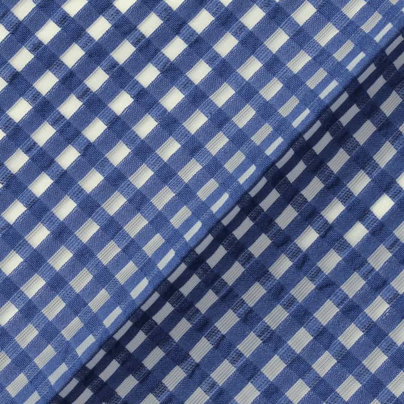 BARNEYS NEW YORK セットアップ ウォッシャブル ギンガムチェック柄ワイドタックパンツ BLUE