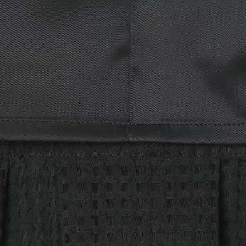 BARNEYS NEW YORK セットアップ ウォッシャブル ギンガムチェック柄ペプラムブラウス BLACK