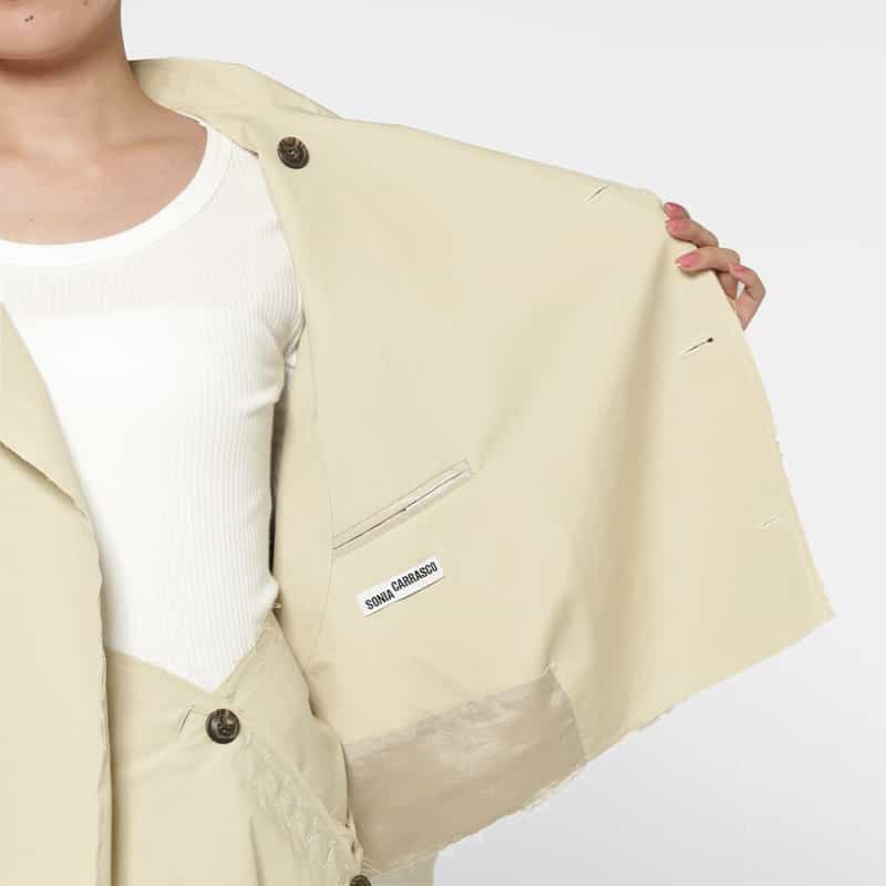 SONIA CARRASCO SONIA CARRASCO ＜ソニア カラスコ＞ クロップド丈トレンチコート BEIGE