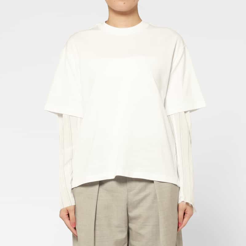 SONIA CARRASCO SONIA CARRASCO ＜ソニア カラスコ＞ 異素材コンビネーションカットソー WHITE