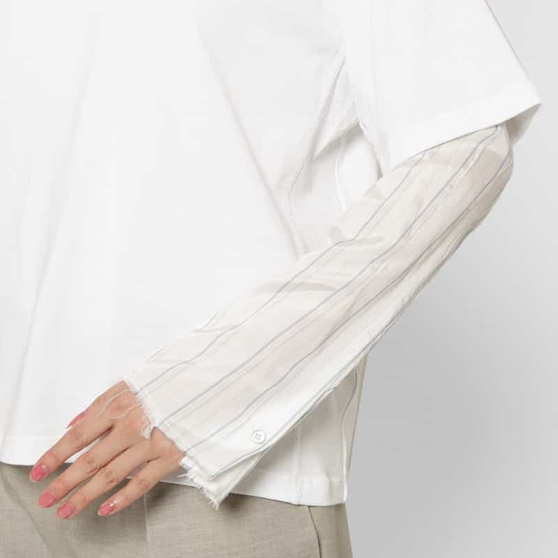 SONIA CARRASCO SONIA CARRASCO ＜ソニア カラスコ＞ 異素材コンビネーションカットソー WHITE