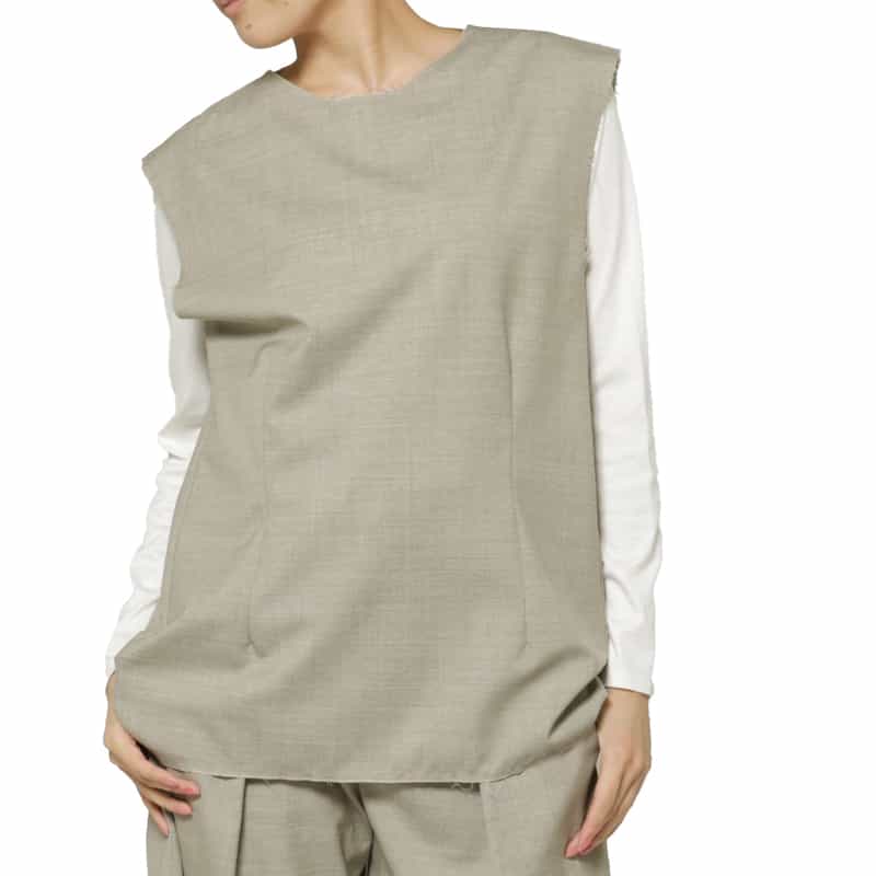 SONIA CARRASCO SONIA CARRASCO ＜ソニア カラスコ＞ ウール素材スリーブレスブラウス GRAY