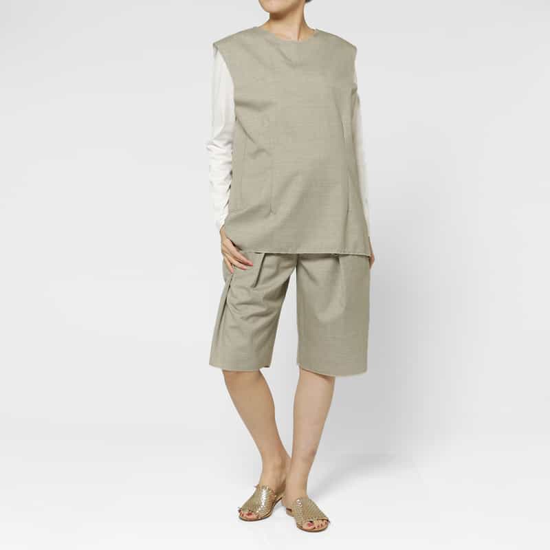 SONIA CARRASCO SONIA CARRASCO ＜ソニア カラスコ＞ ウール素材スリーブレスブラウス GRAY