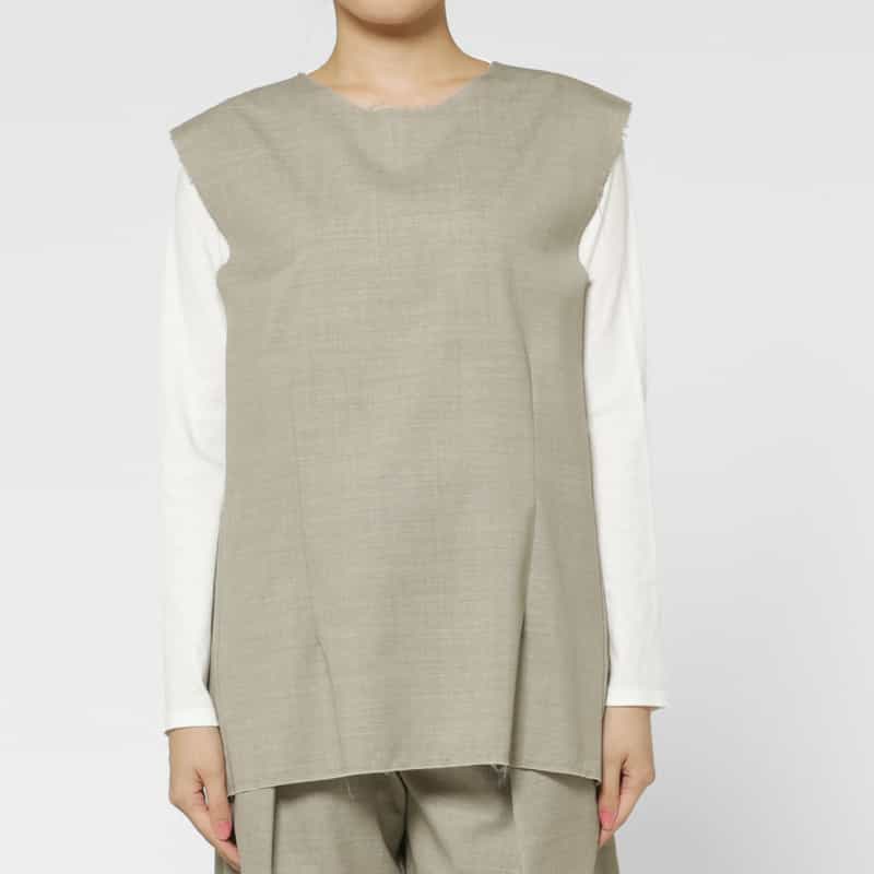 SONIA CARRASCO SONIA CARRASCO ＜ソニア カラスコ＞ ウール素材スリーブレスブラウス GRAY