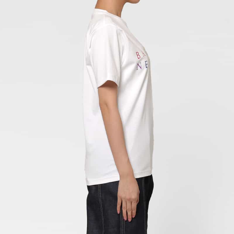 BARNEYS NEW YORK ウォッシャブル マルチカラープリントロゴTシャツ WHITE